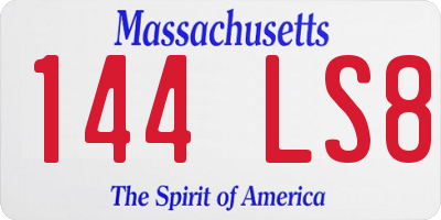 MA license plate 144LS8