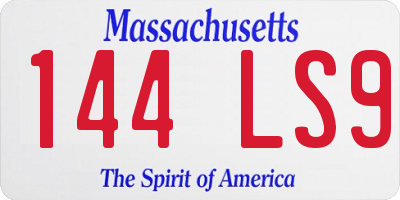 MA license plate 144LS9