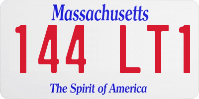 MA license plate 144LT1