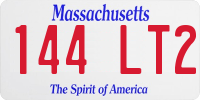 MA license plate 144LT2