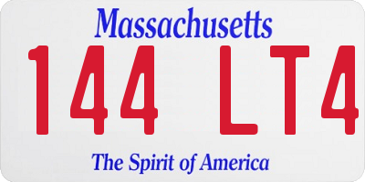 MA license plate 144LT4