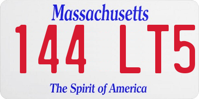 MA license plate 144LT5
