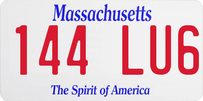 MA license plate 144LU6