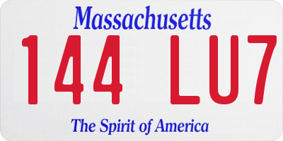 MA license plate 144LU7