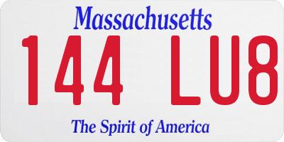 MA license plate 144LU8