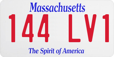 MA license plate 144LV1