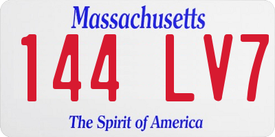 MA license plate 144LV7