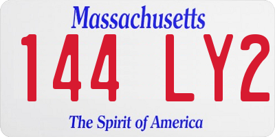 MA license plate 144LY2