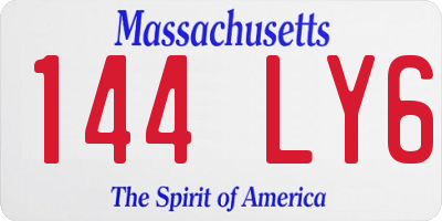 MA license plate 144LY6