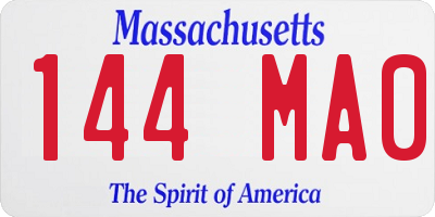 MA license plate 144MA0