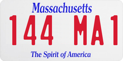 MA license plate 144MA1