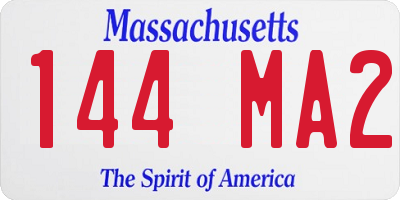 MA license plate 144MA2