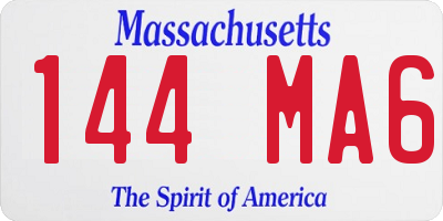 MA license plate 144MA6
