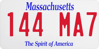 MA license plate 144MA7