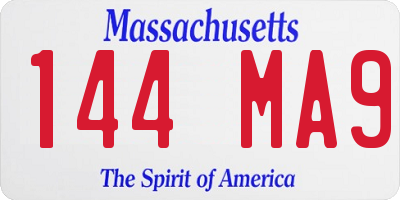 MA license plate 144MA9