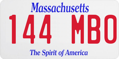 MA license plate 144MB0