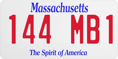 MA license plate 144MB1