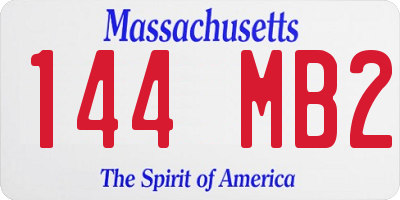 MA license plate 144MB2