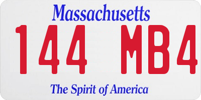 MA license plate 144MB4