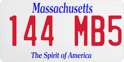 MA license plate 144MB5