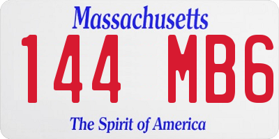 MA license plate 144MB6