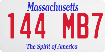 MA license plate 144MB7
