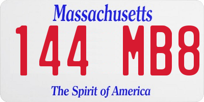 MA license plate 144MB8