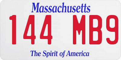 MA license plate 144MB9