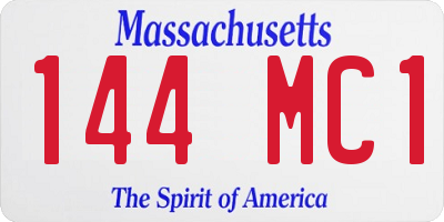 MA license plate 144MC1