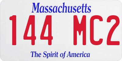 MA license plate 144MC2