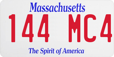 MA license plate 144MC4