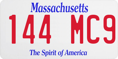 MA license plate 144MC9
