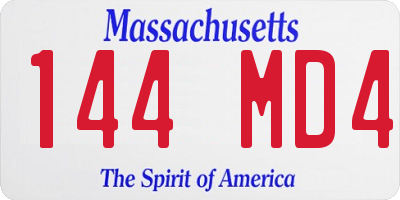 MA license plate 144MD4