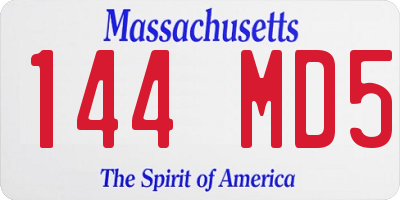 MA license plate 144MD5