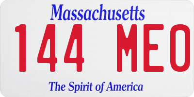 MA license plate 144ME0