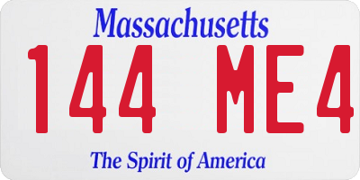 MA license plate 144ME4