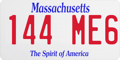 MA license plate 144ME6