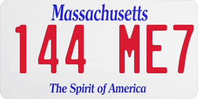 MA license plate 144ME7