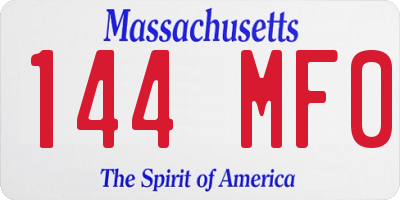 MA license plate 144MF0