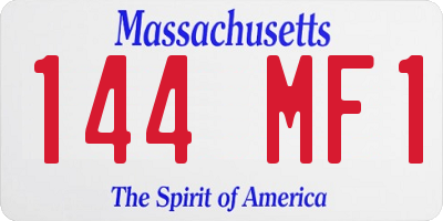 MA license plate 144MF1