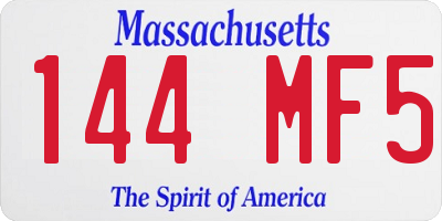 MA license plate 144MF5