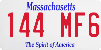 MA license plate 144MF6