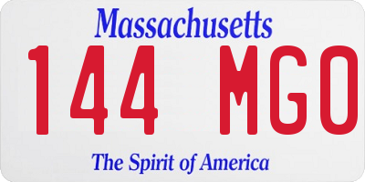 MA license plate 144MG0