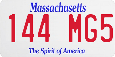 MA license plate 144MG5
