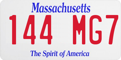 MA license plate 144MG7
