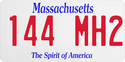 MA license plate 144MH2