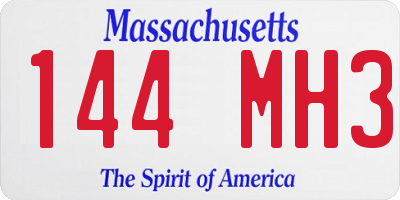 MA license plate 144MH3