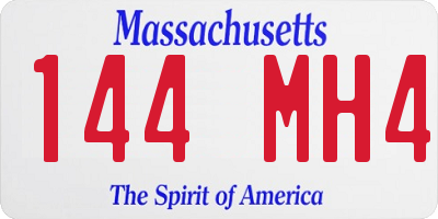 MA license plate 144MH4
