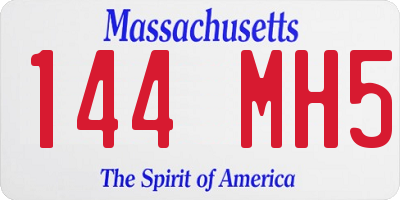 MA license plate 144MH5