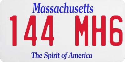 MA license plate 144MH6